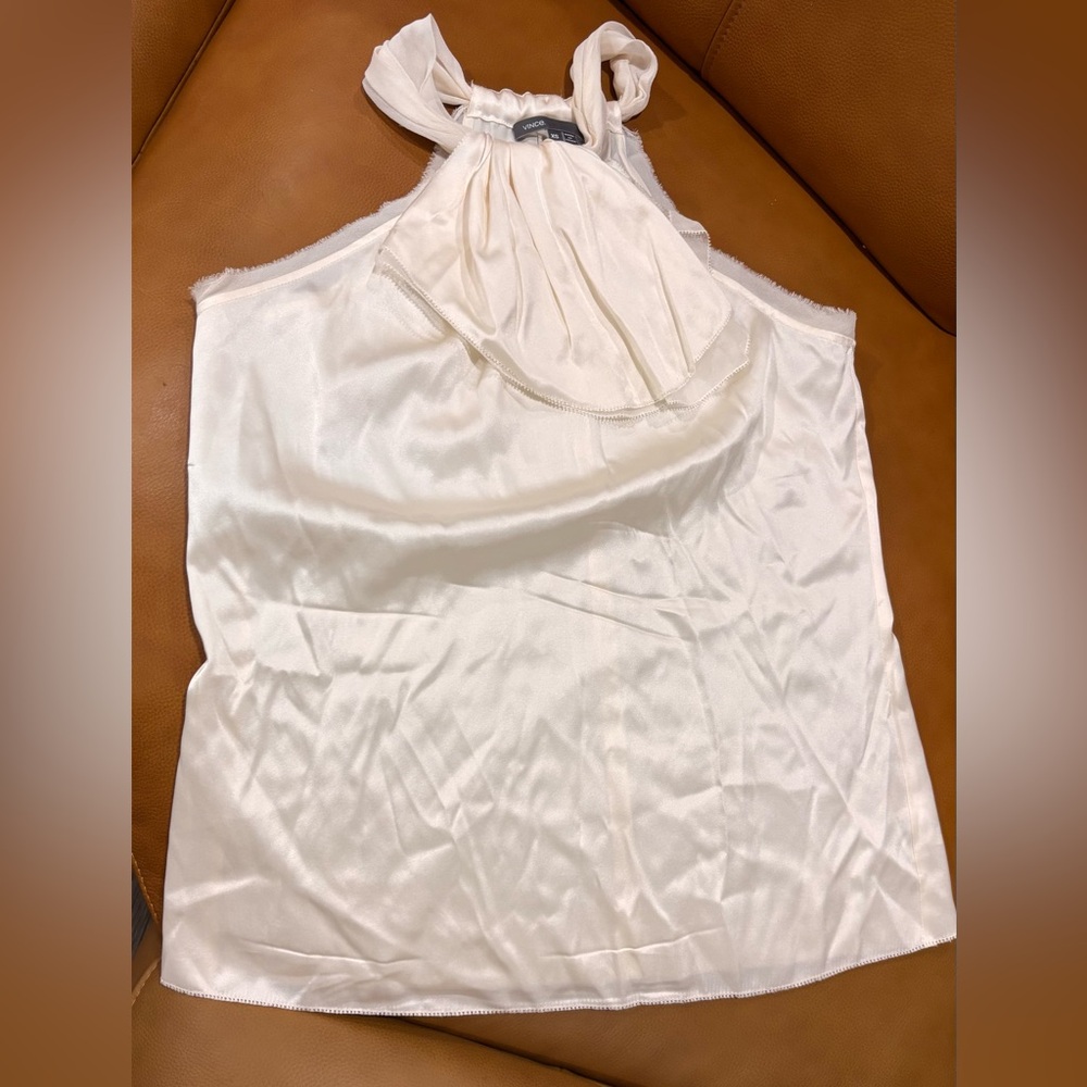 Vince champagne silk‎ halter blouse